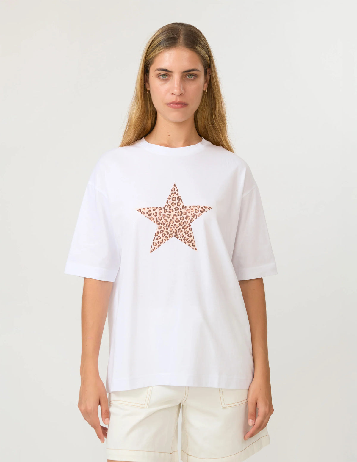 STELLA & GEMMA PORTER TEE - WHITE STAR