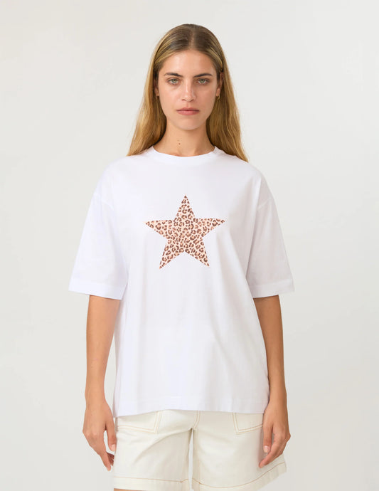 STELLA & GEMMA PORTER TEE - WHITE STAR