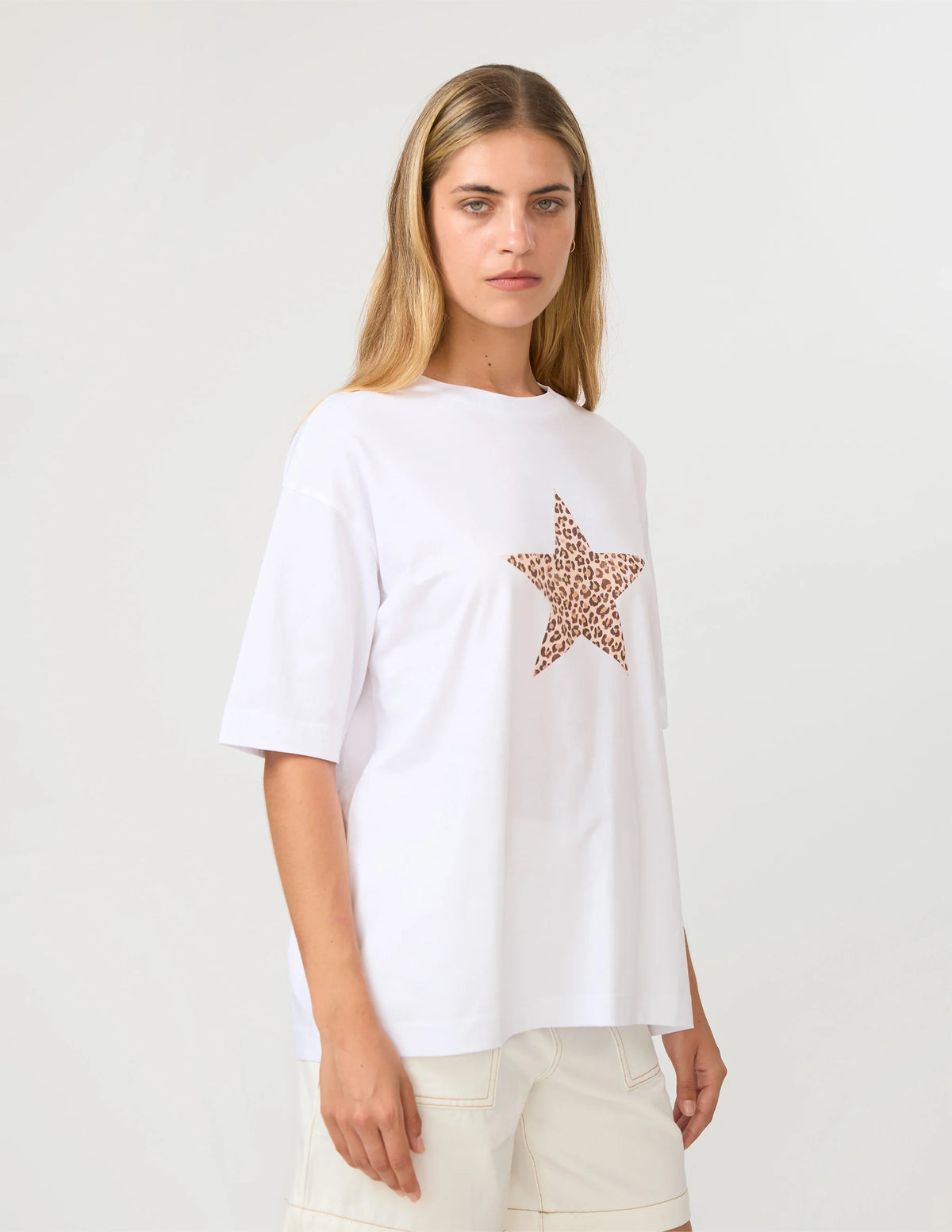 STELLA & GEMMA PORTER TEE - WHITE STAR
