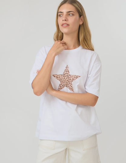 STELLA & GEMMA PORTER TEE - WHITE STAR