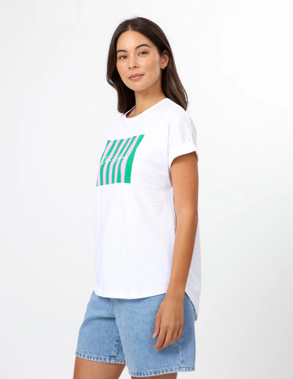 STELLA & GEMMA SOHO CUFF TEE - PICNIC STRIPES