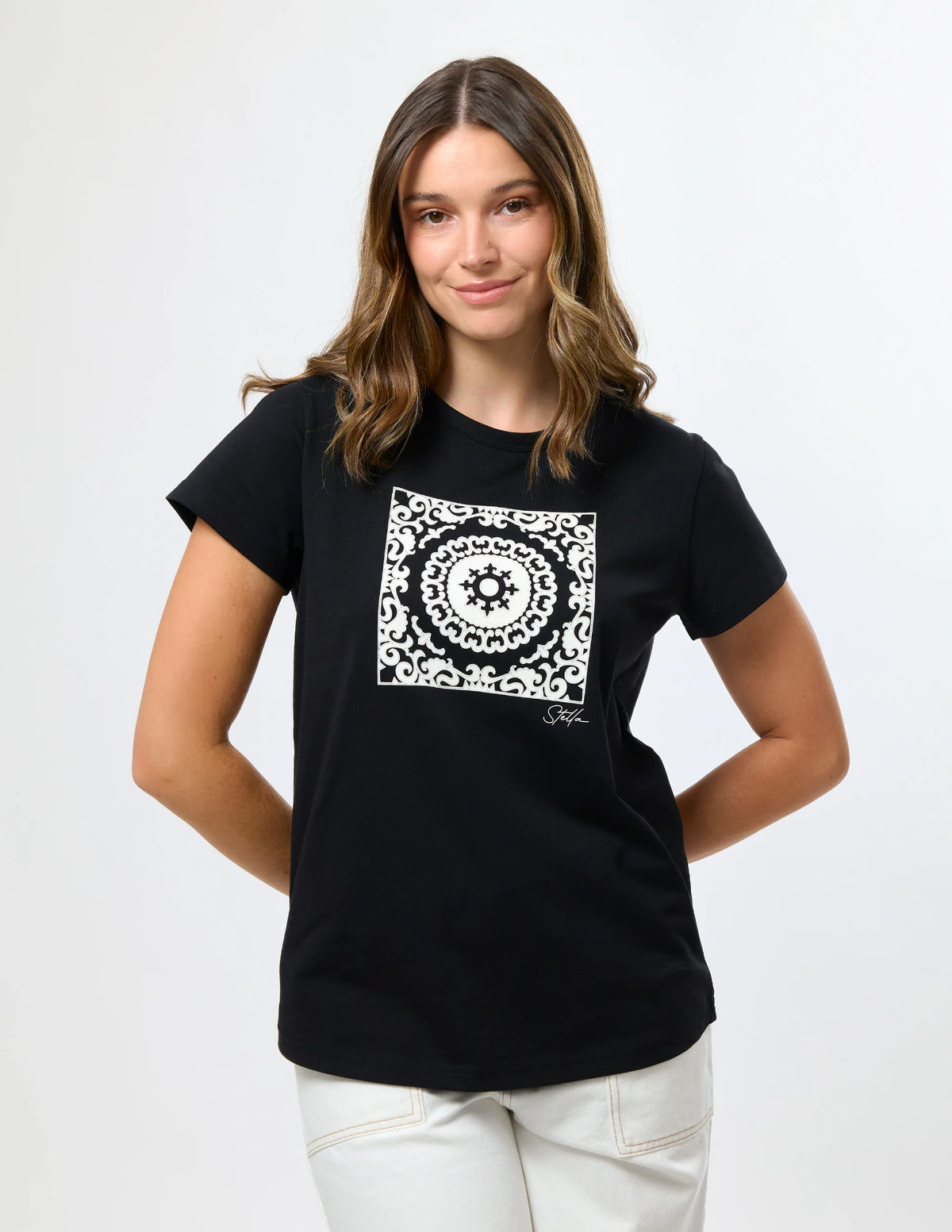 STELLA & GEMMA CLASSIC TEE - BLACK ONYX PATCH