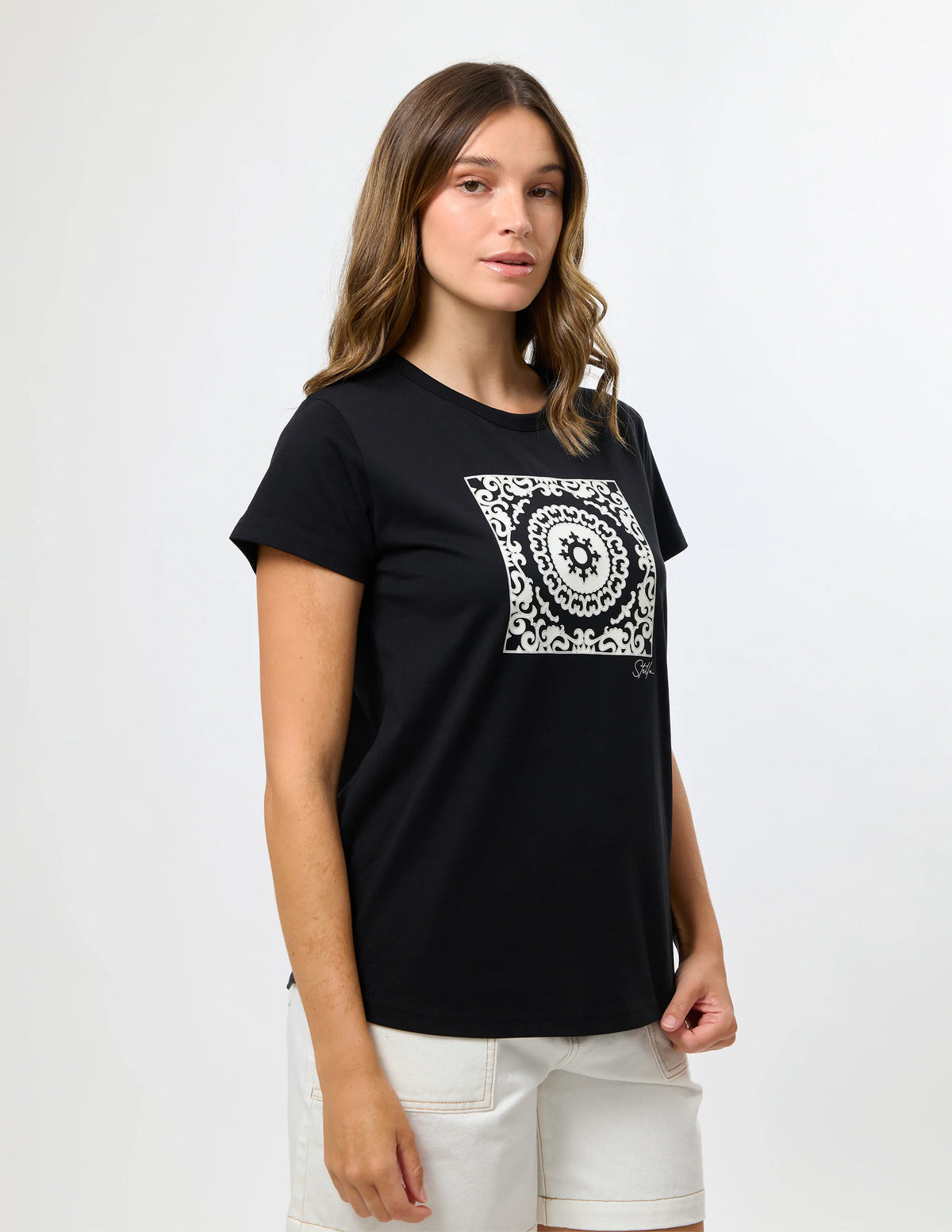 STELLA & GEMMA CLASSIC TEE - BLACK ONYX PATCH