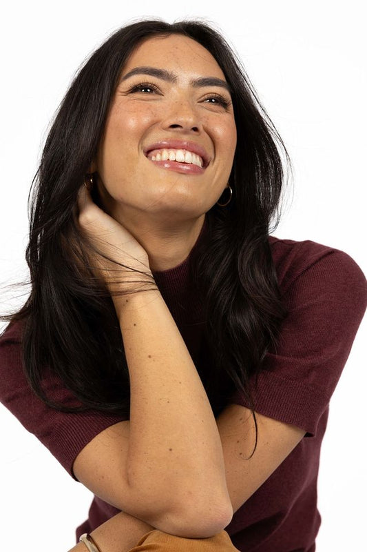 HUMIDITY LIFESTYLE VERA TOP - CLARET