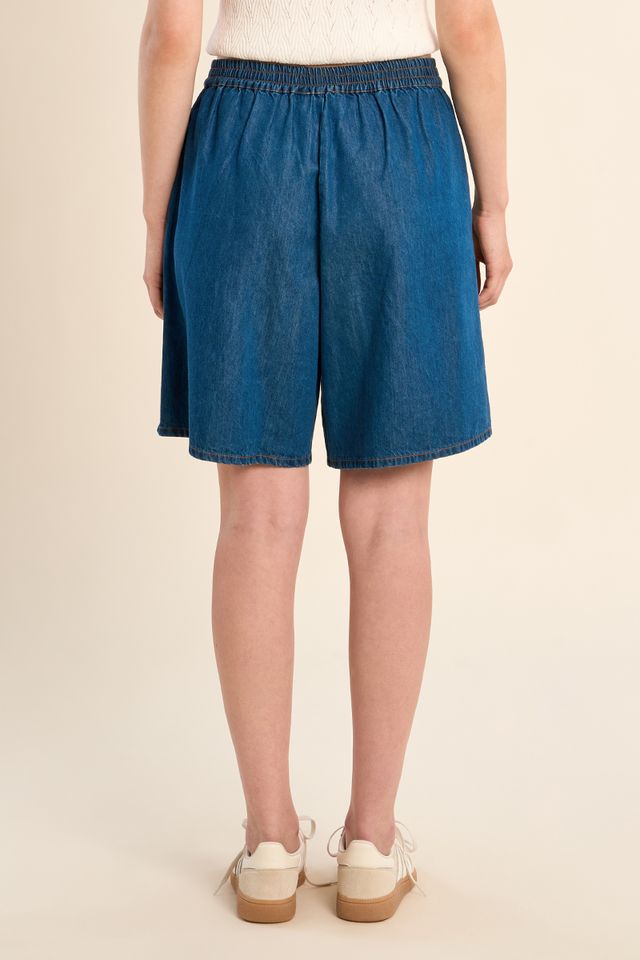 MOLLY BRACKEN WOVEN SHORTS - MID BLUE
