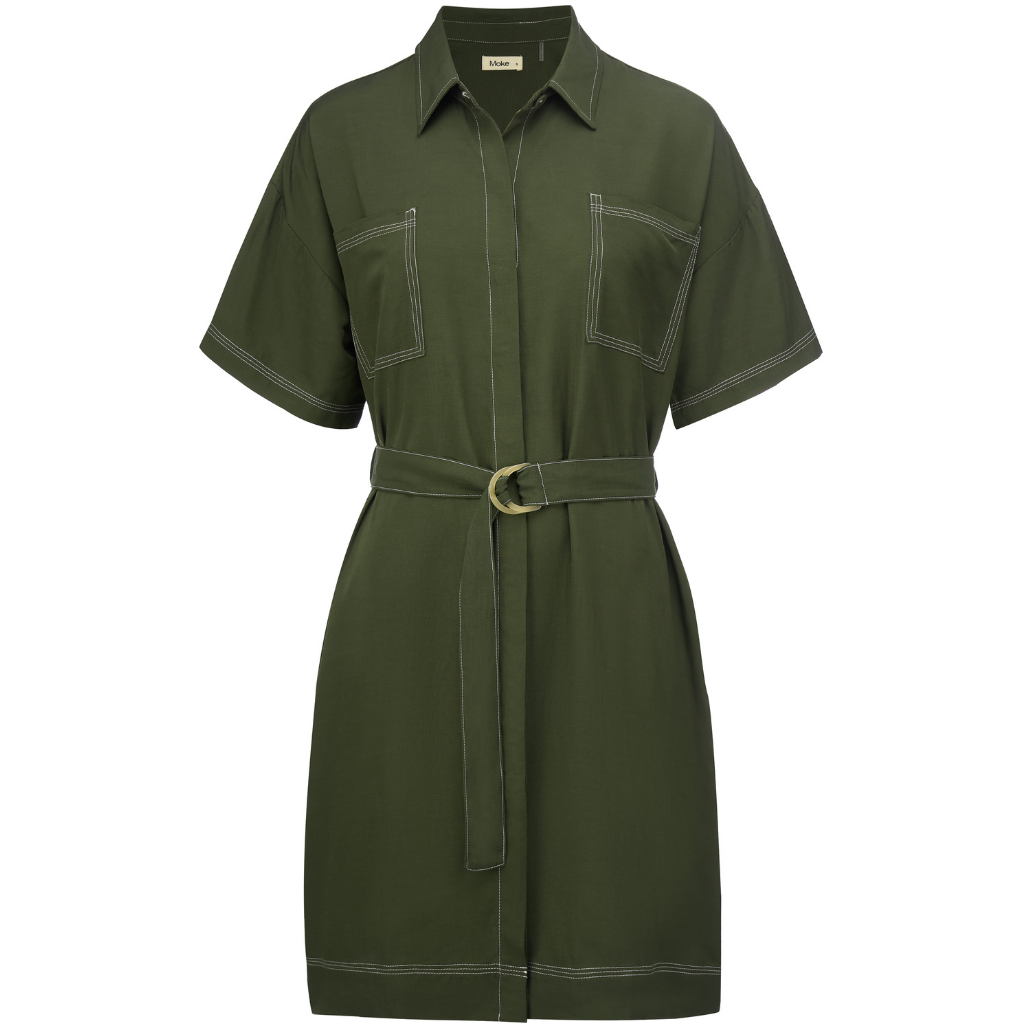 MOKE NZ CORA WOMEN'S SHIRT DRESS - BONSAI