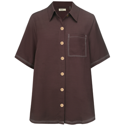 MOKE NZ MISSY WOMEN'S SHIRT - COCOA