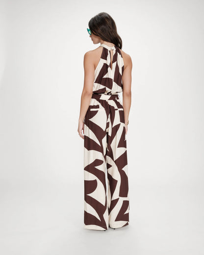 GRACE & MILA VEDETTE COMBINATION JUMPSUIT - CHOCOLATE