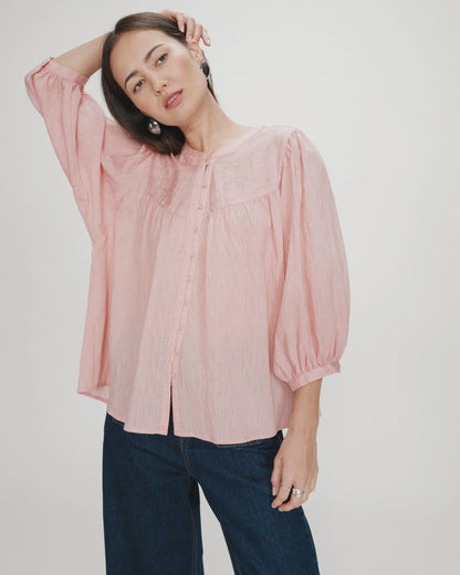 GRACE & MILA VANILLA BLOUSE - ROSE PINK