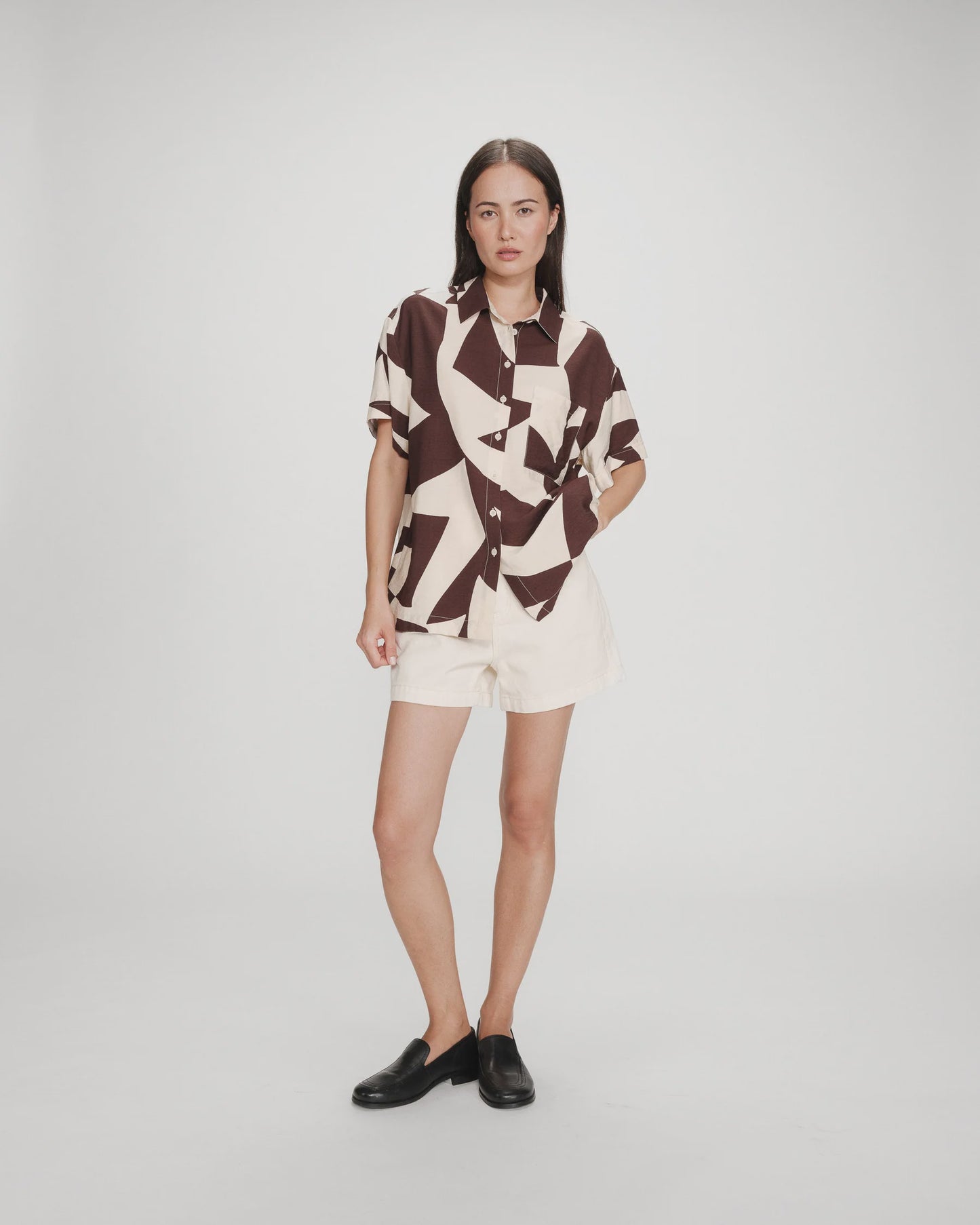 GRACE & MILA VEIL SHIRT - CHOCOLATE