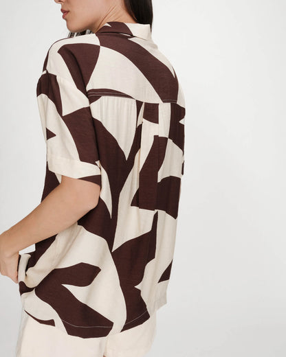 GRACE & MILA VEIL SHIRT - CHOCOLATE