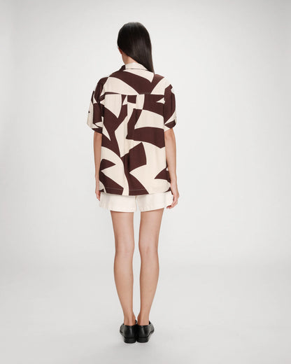 GRACE & MILA VEIL SHIRT - CHOCOLATE