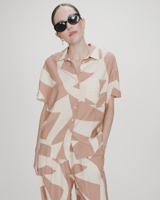 GRACE & MILA VEIL SHIRT - MOCHA