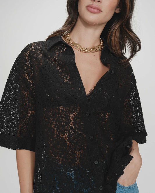 GRACE & MILA VENDEL SHIRT - BLACK