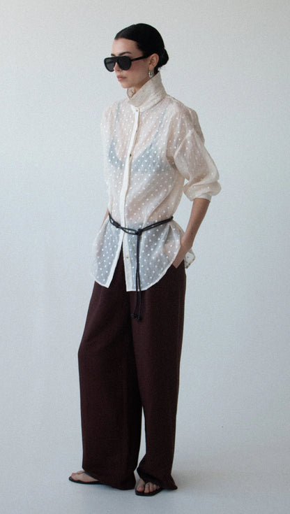 STAPLE THE LABEL ETOILE OVERSIZED SHIRT - CREAM SPOT
