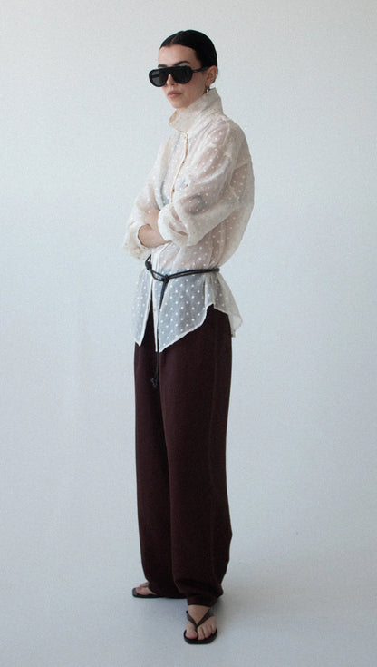 STAPLE THE LABEL ETOILE OVERSIZED SHIRT - CREAM SPOT