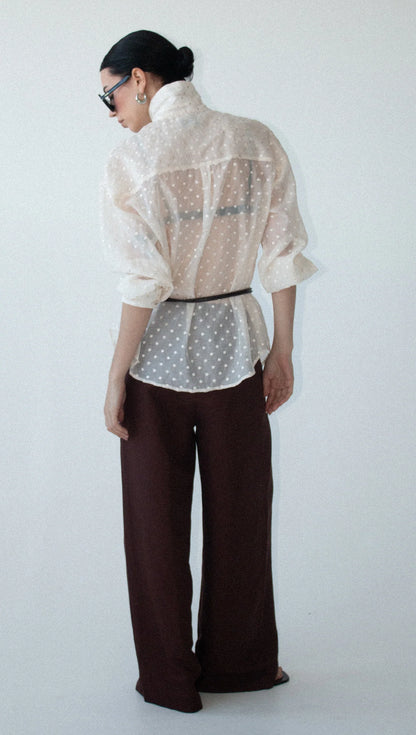STAPLE THE LABEL ETOILE OVERSIZED SHIRT - CREAM SPOT