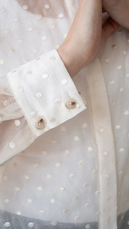 STAPLE THE LABEL ETOILE OVERSIZED SHIRT - CREAM SPOT