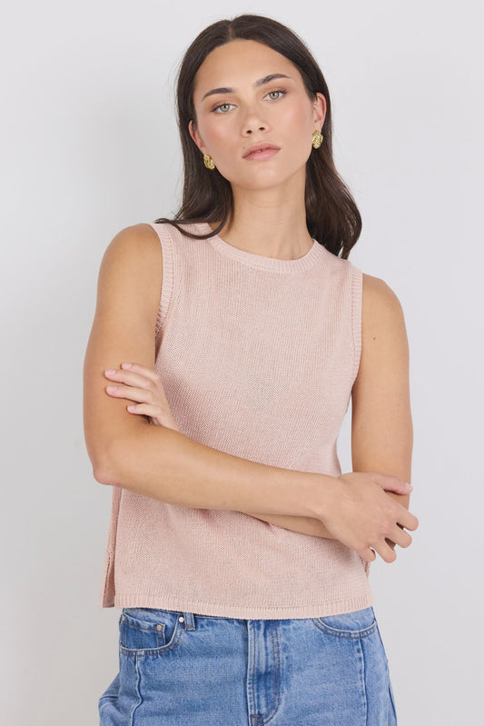 AMONG THE BRAVE - SALUTE KNIT TOP - BLUSH