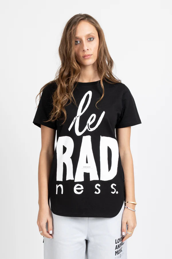 FEDERATION LS SCALLOP TEE - LE RADNESS - BLACK