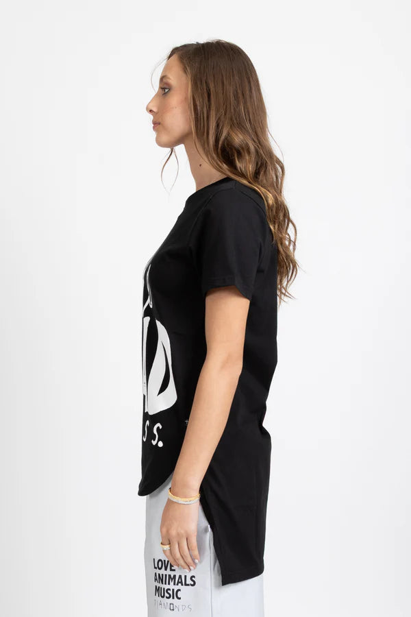 FEDERATION LS SCALLOP TEE - LE RADNESS - BLACK