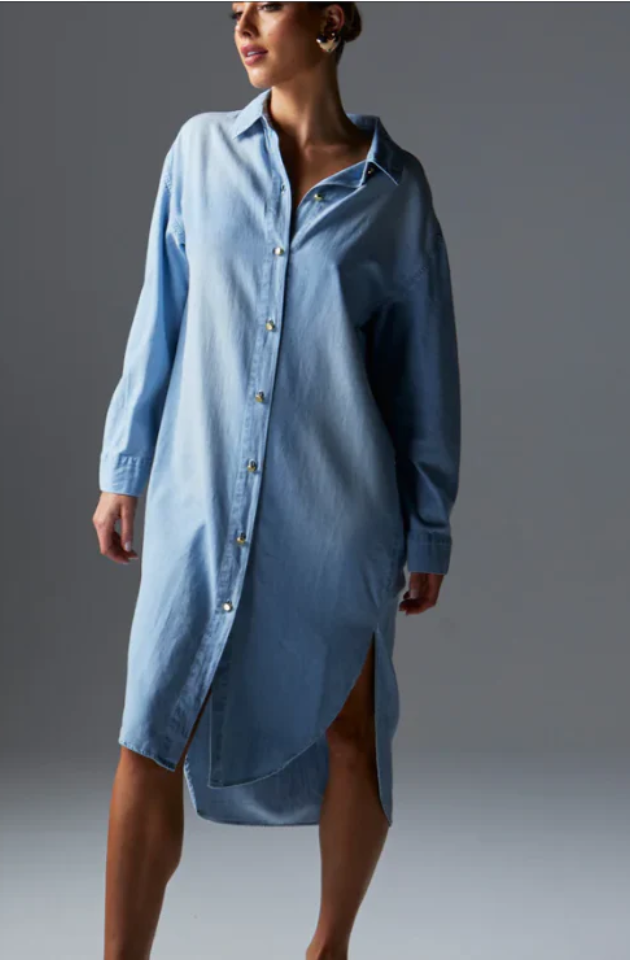 FATE + BECKER FLIGHT SHIRT DRESS - BLEACH WASH - 17130DWFA