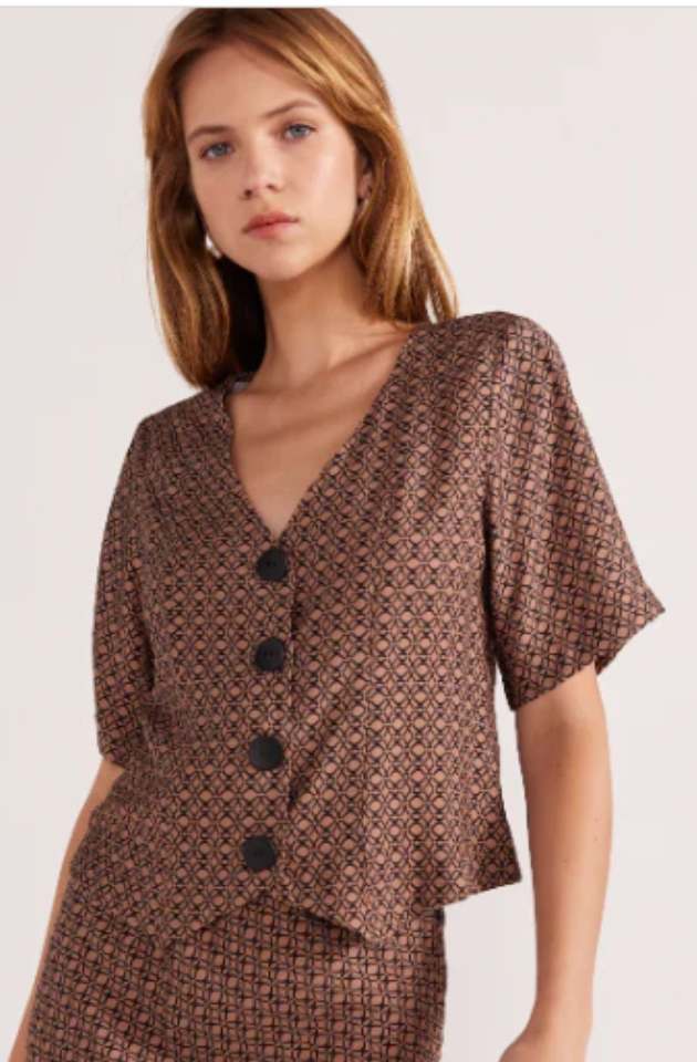 STAPLE THE LABEL MEMOIR TOP - GEOMETRIC - UT2404405