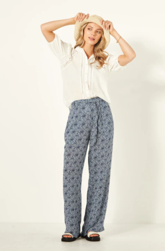 LEMON TREE DESIGN MARTINA PANT - BLUE TIE PRINT - LT922