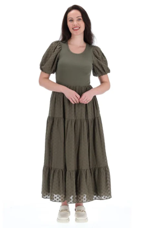 CHARLO BENE MAXI DRESS - KHAKI - CH26D