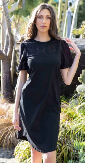 CHARLO STELLA T-SHIRT DRESS - BLACK - CH394