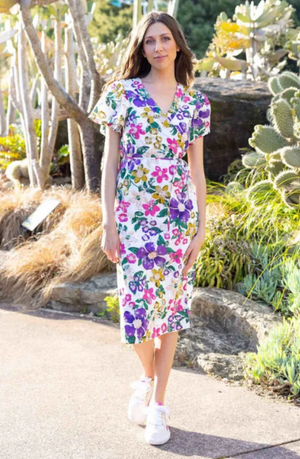 CHARLO PRISCILLA MIDI WRAP DRESS - FLORAL - CH291