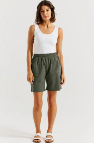 BETTY BASICS HARVARD SHORT - KHAKI - BB7076-KHA