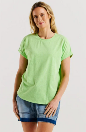 BETTY BASICS HAILEY SHORT SLEEVE TEE - BRIGHT GREEN - BB2026-BGR