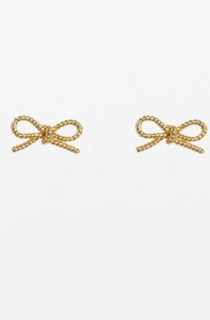 STELLA & GEMMA EARRINGS - ROPE BOW - GOLD - SGE8407