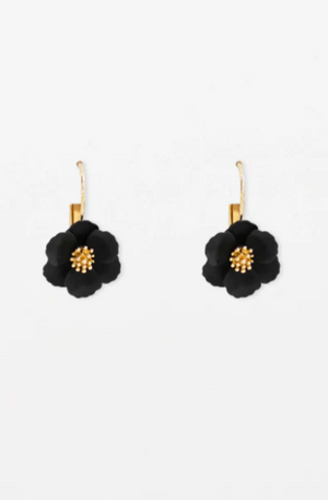 STELLA & GEMMA EARRINGS - MINI FLOWER - BLACK - SGE8365