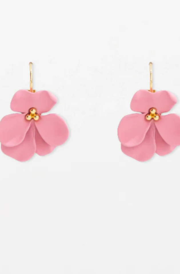 STELLA & GEMMA EARRINGS - LARGE FLOWER - FLAMINGO PINK - SGE8371