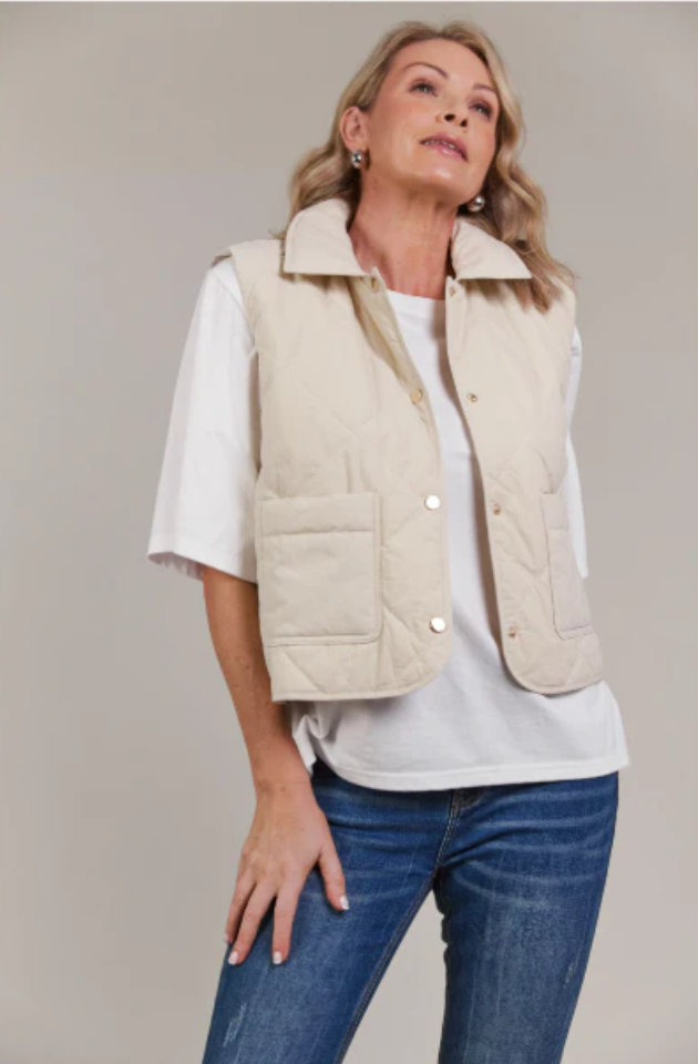 EB & IVE ARGO CROP VEST - ECRU - 2584702