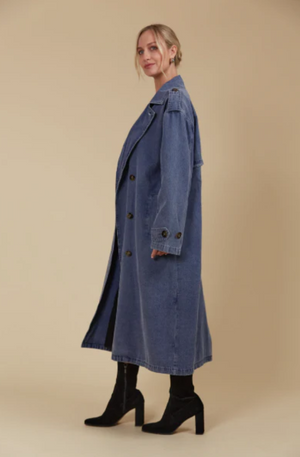 ISLE OF MINE FREYA TRENCH COAT - DENIM - 4537707