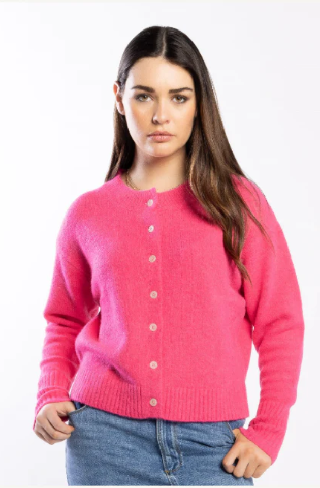 DRAMA THE LABEL - ASHBURY CARDI - HOT PINK - 3060
