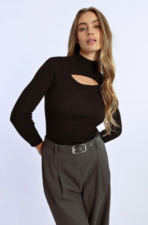 LILI SIDONIO - YOUNG LADIES KNITTED SWEATER - BLACK - TL398CNBLACK
