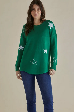 BETTY BASICS SOPHIE KNIT JUMBER GRREN BB425GRS