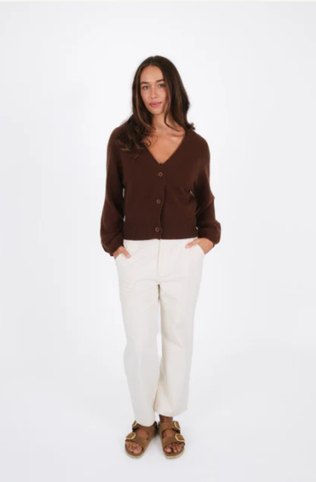 HUMIDITY LIFESTYLE COLLIDE CARDI - COFFEE - TW251103