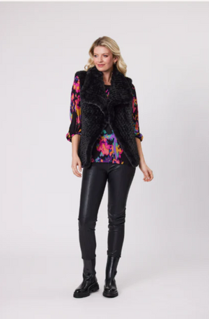 LEMON TREE DESIGN - EIRA FUR VEST - BLACK - 149LTDAW25