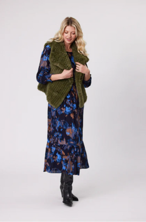 LEMON TREE DESIGN - EIRA FUR VEST - KHAKI - 149LTDAW25