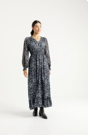 HOME-LEE L/S GRETA DRESS - DAMASK - HLX893 03