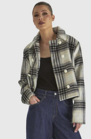 FATE + BECKER PEACEFUL JACKET - CHECK CREAM - 17432JWFA-CHE