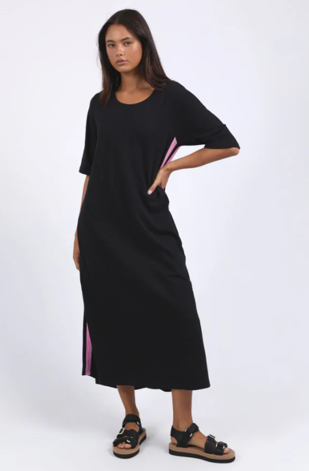 FOXWOOD RECOVERY 3/4 SLEEVE DRESS -  BLACK - 5553123.BLK