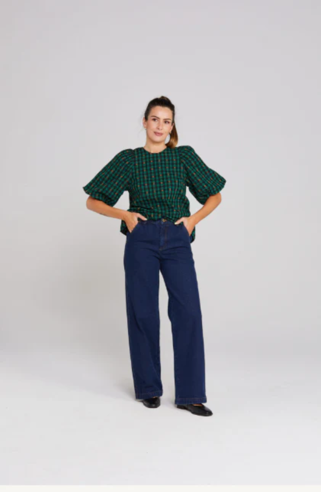 THING THING LUCIE TOP - PETAL PLAID - TTW2310 01