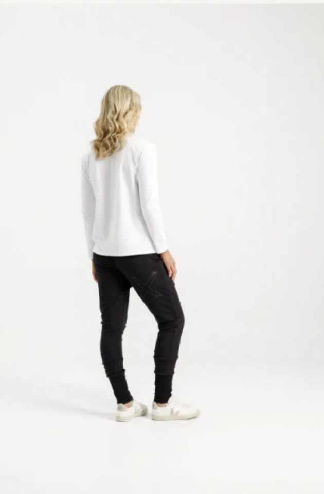 HOME-LEE APARTMENT PANTS - WINTER - BLACK/BLACK X OUTLINE - HL100 W02