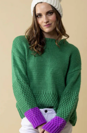 CHARLO MEGAN KNIT JUMPER - GREEN - CH602